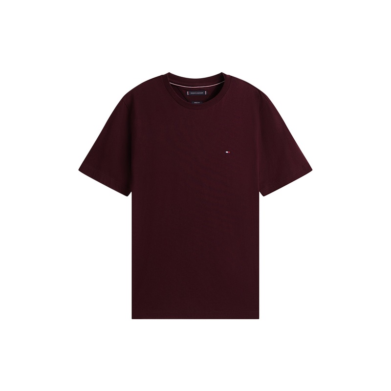 Flag Embroidery Crew Neck T-Shirt Deep Burgundy