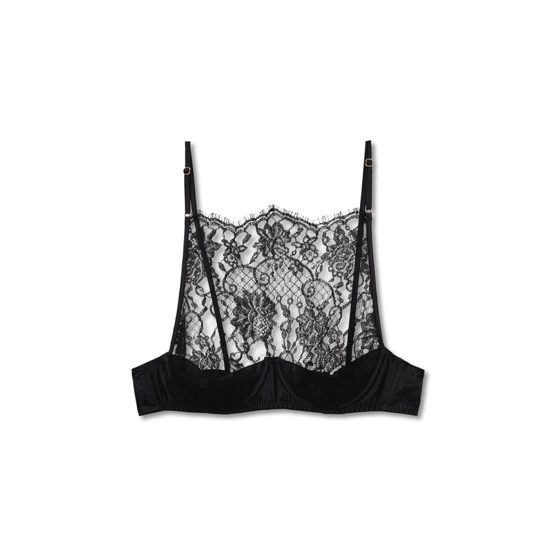 Hera High Neck Balconette Bra Lace Black