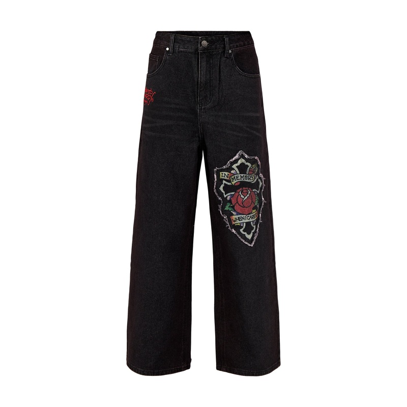 In Memory Applique Jeans Black