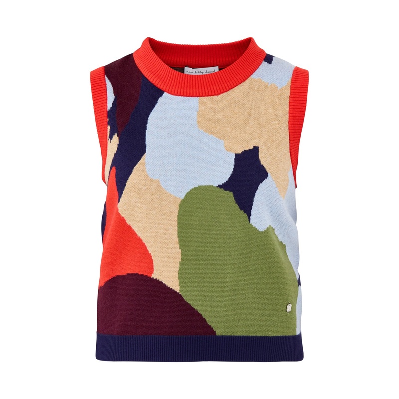 Navy Abstract Fringe Tank