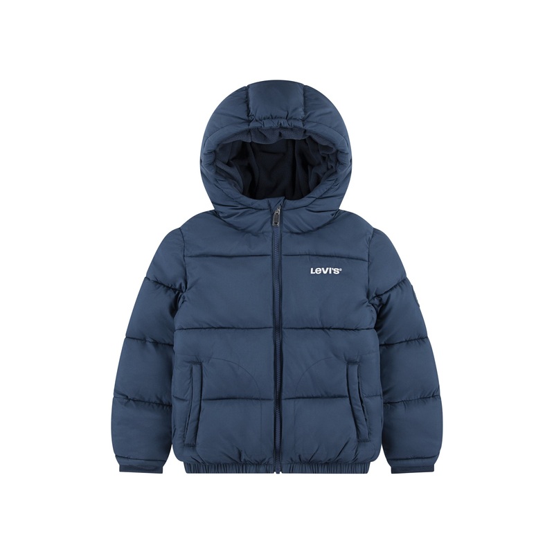 Puffer Jacket With Hoddie Logo Blue