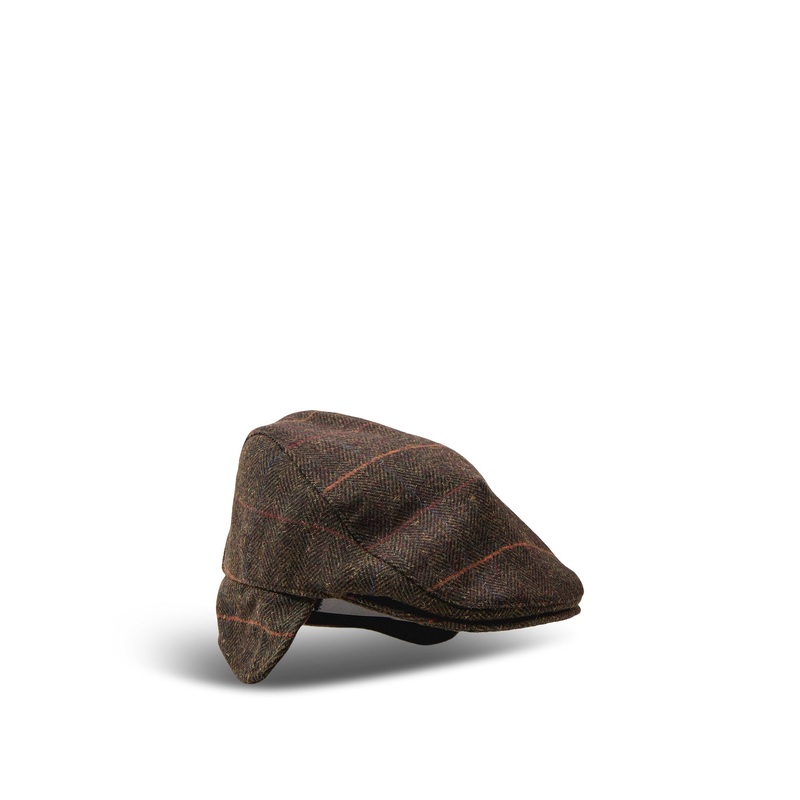 Barbour Cheviot Flat Cap Olive Herringbone