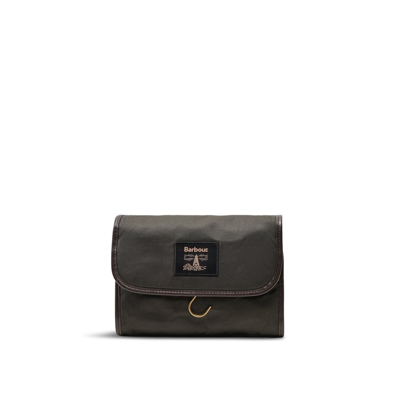 Barbour Wax Hanging Washbag Olive