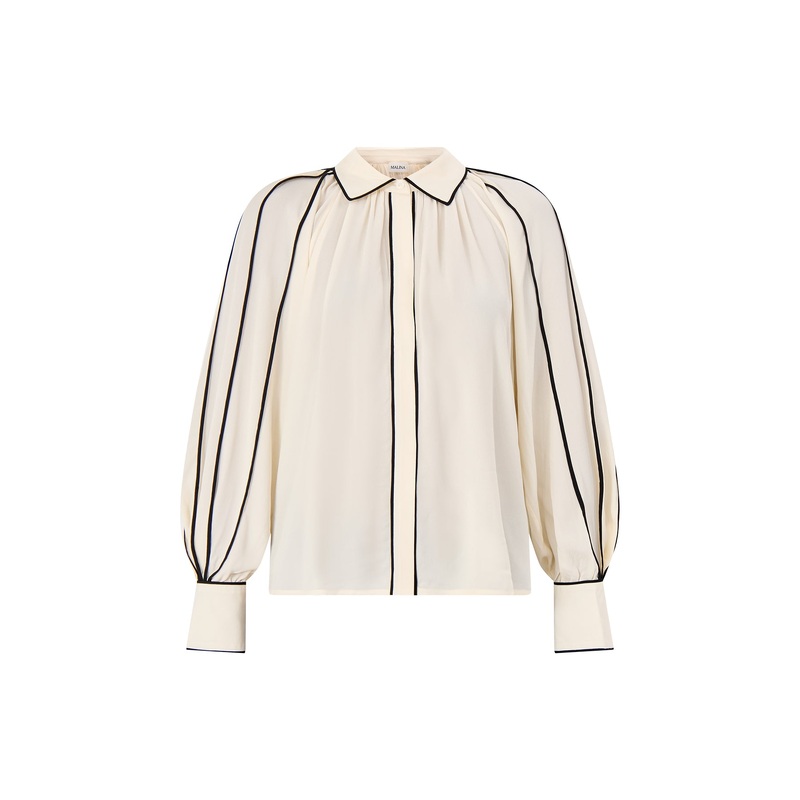 Bea Contrast Edge Chiffon Blouse