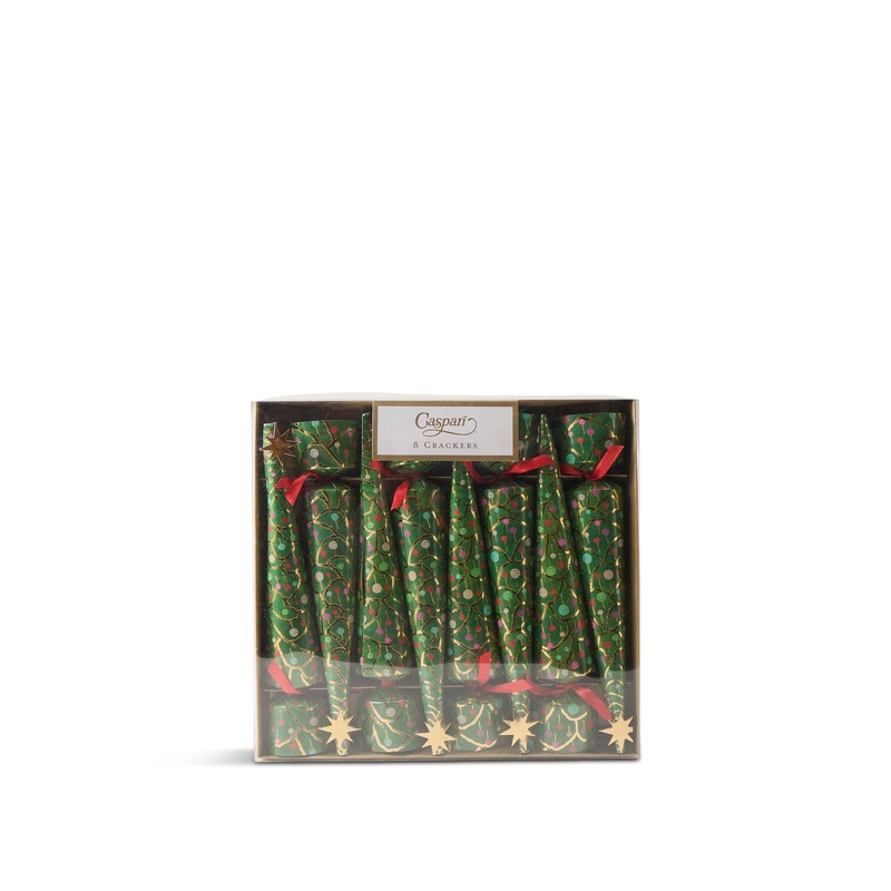 Crackers Merry & Bright Christmas Decoration Green Pack Of 8