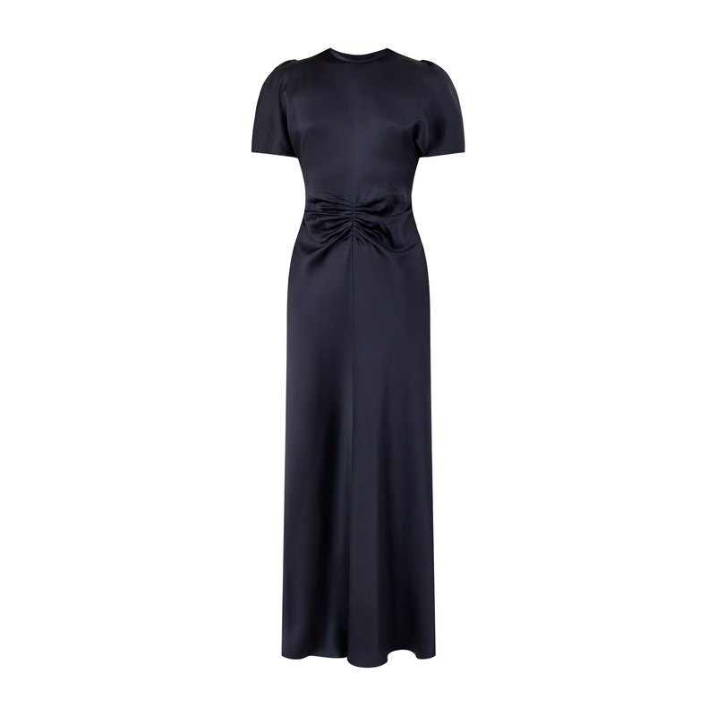 Gathered Waist Floor Length Dress