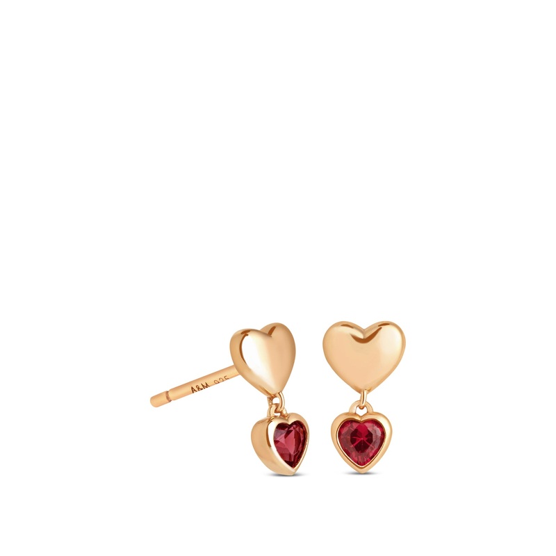 Heart Climber Studs Gold