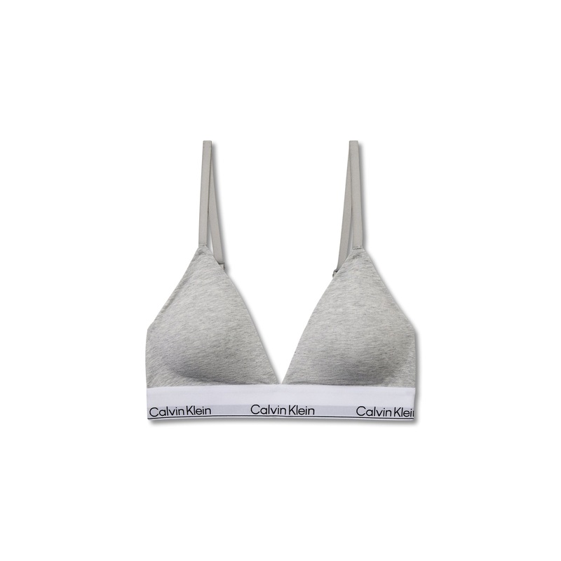 Icon Cotton Lightly Lined Triangle Bra Grey Heather