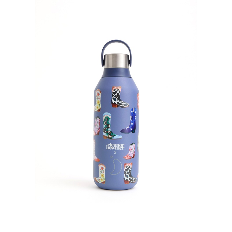 Insulated Reusable Bottle with Cowboy Boots Print