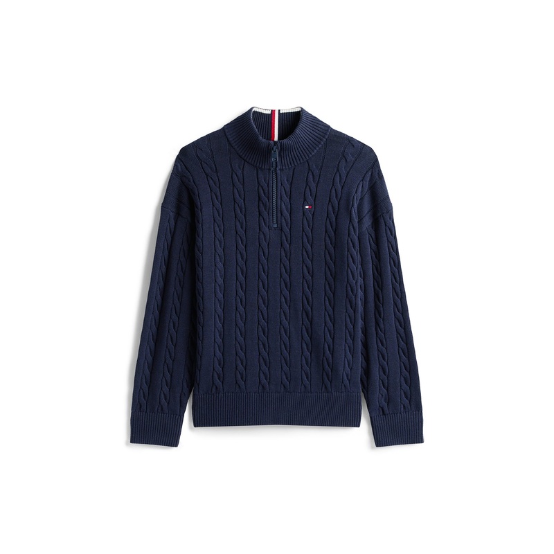 Kids Half-Zip Cable Knit Jumper