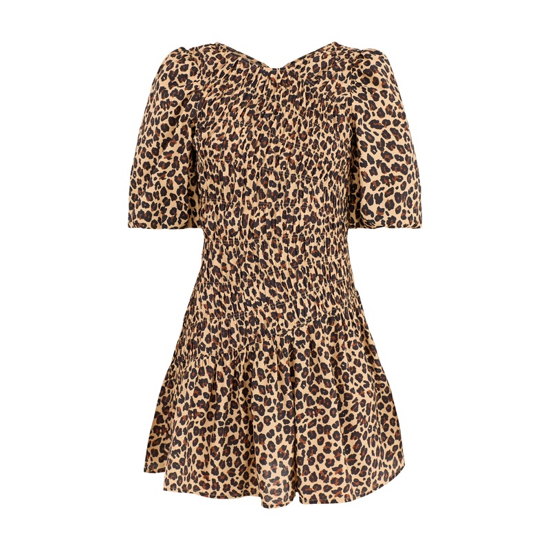 Leopard Mini Nara Dress Brown