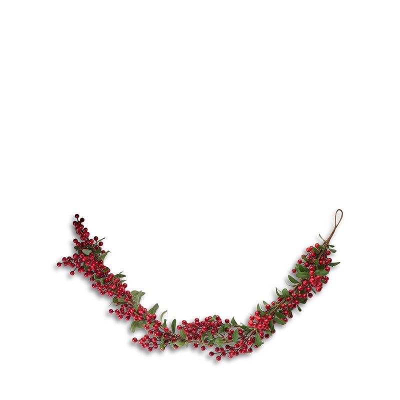 Red Berry With Green Foliage Christmas Garland 130cm