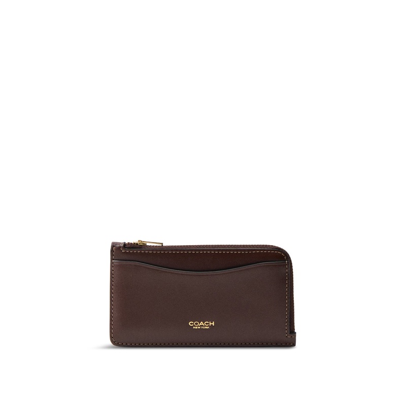 Refined Calf Leather New York Zip Card Case