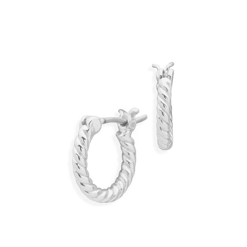 Rope Huggie Earring Silver
