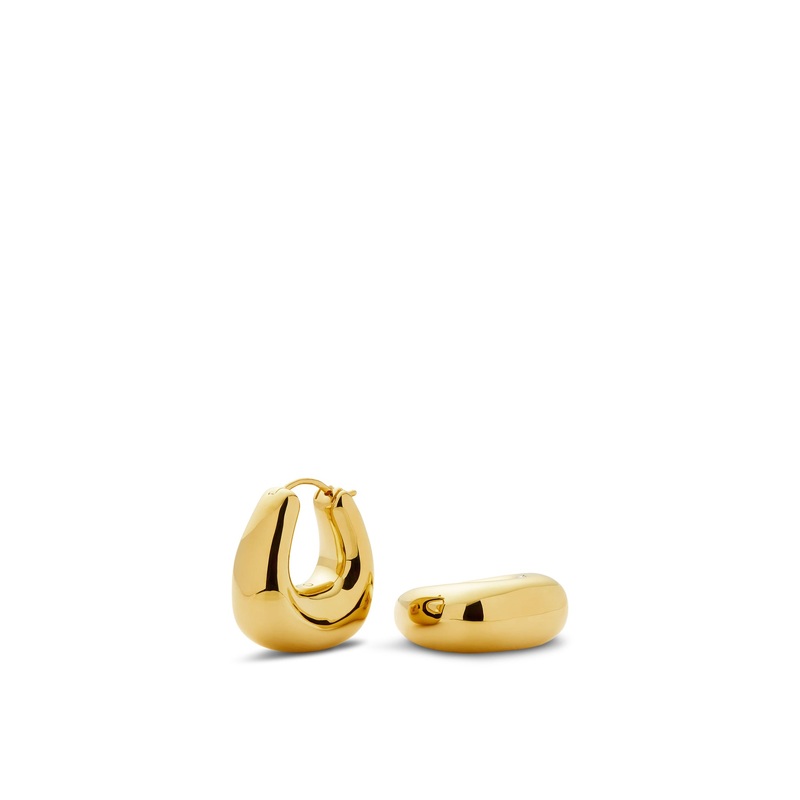Sculptural Chubby Small Hoop Earrings Gold