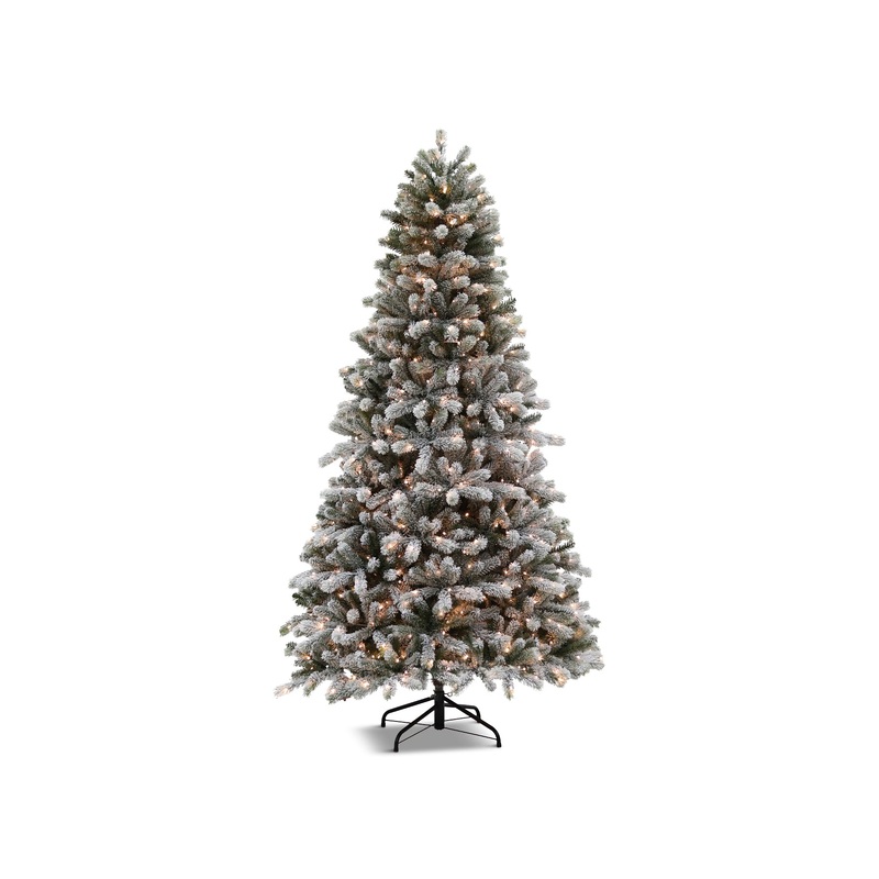 York Spruce Flocked PVC Lit Christmas Tree 7ft