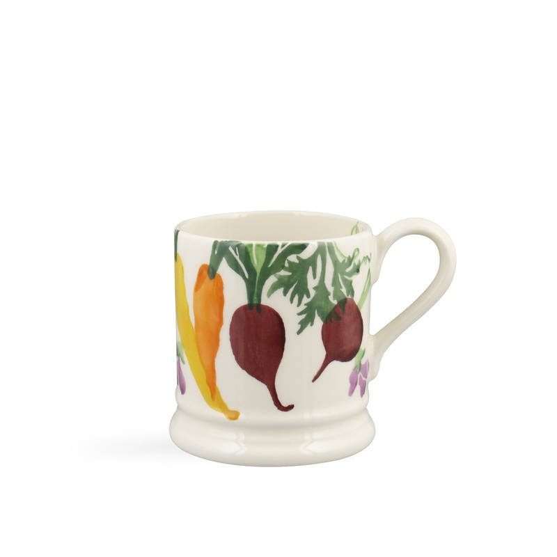 Carrots and Beets Stoneware Mug with Garden Motif