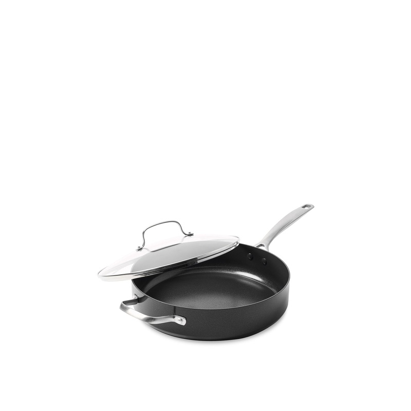 Covered Skillet with Stay-Cool Handle Black