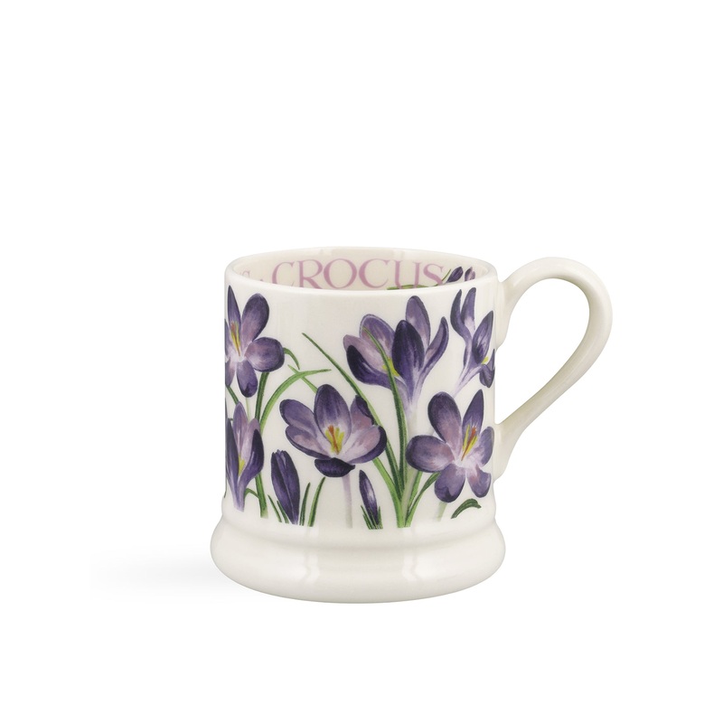 Crocus Stoneware Mug with Botanical Artwork