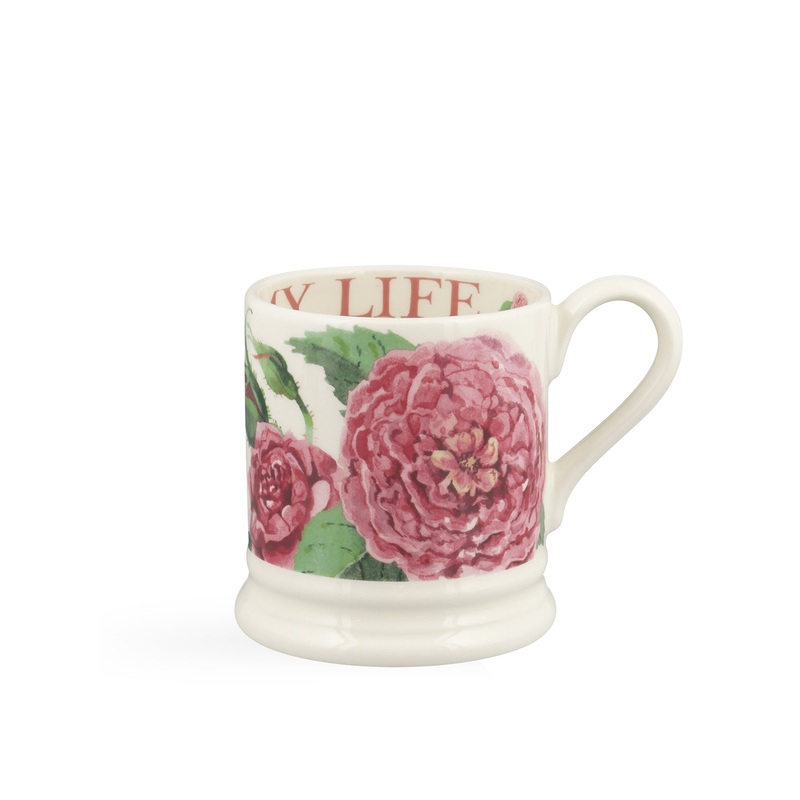 Emmas Rose Stoneware Mug with Floral Detailing