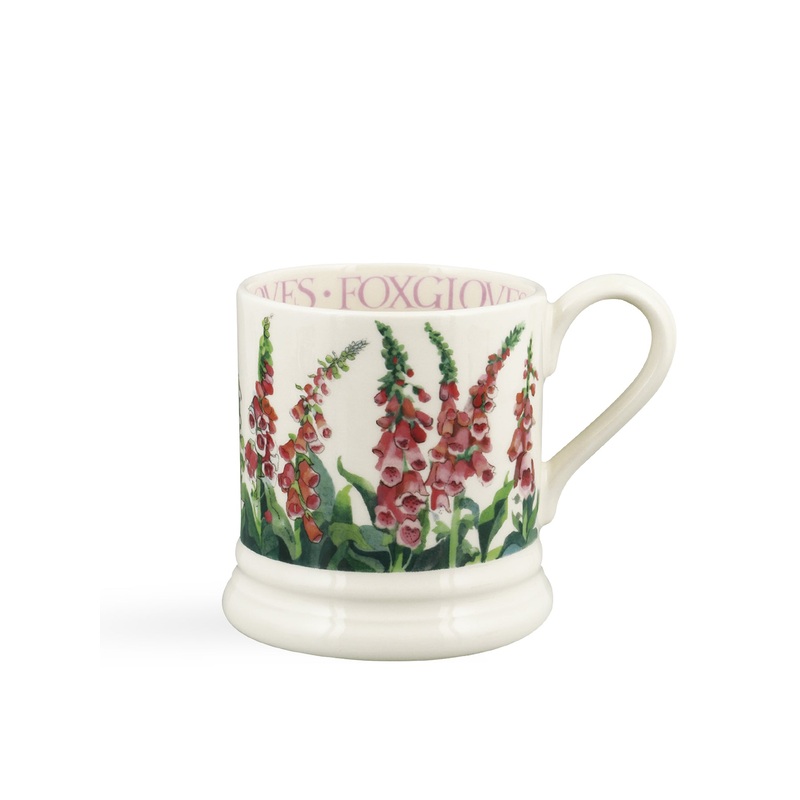 Foxgloves Stoneware Mug with Garden Illustration