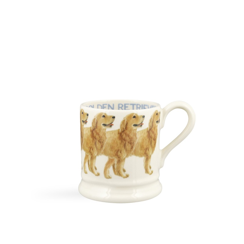 Golden Retriever Stoneware Mug with Hand-Drawn Artwork