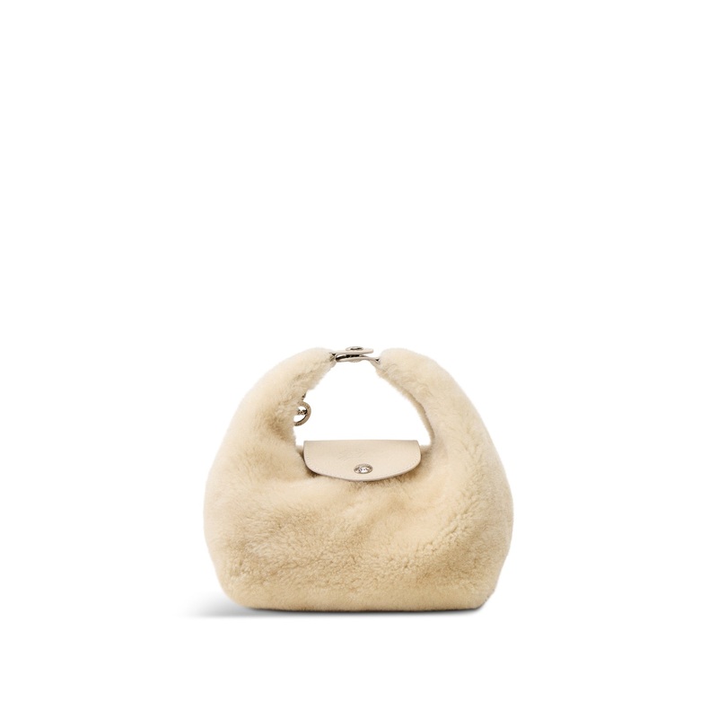 Le Pliage Xtra Shearling Handbag Extra Small Ecru