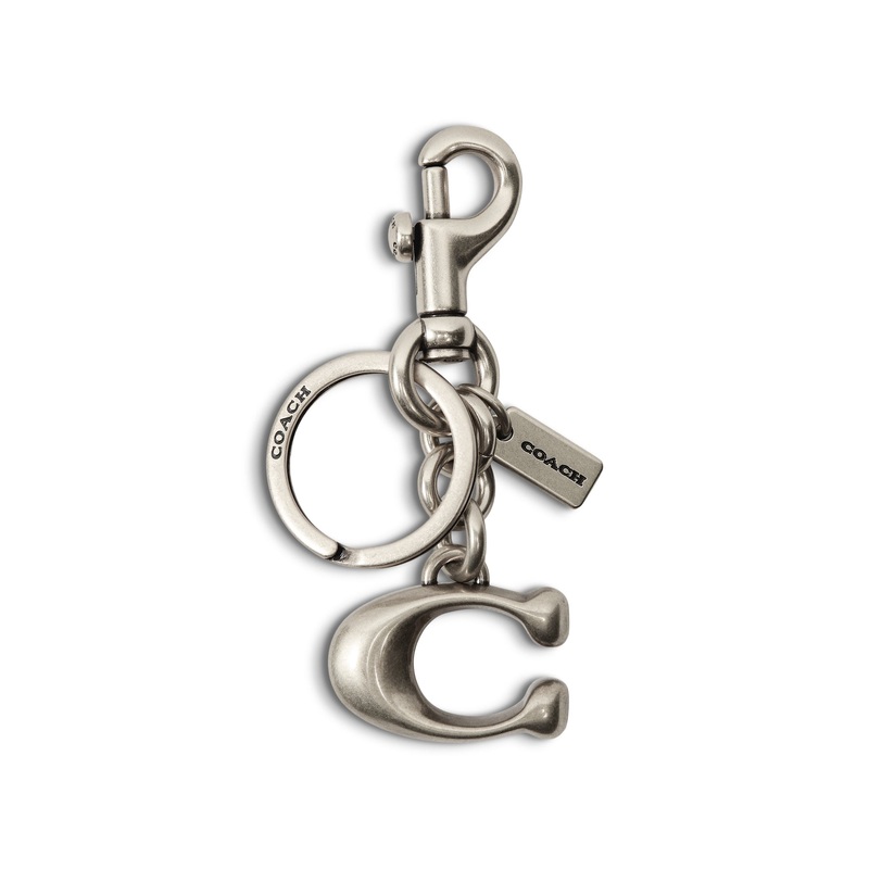 Solid C Bag Charm Silver