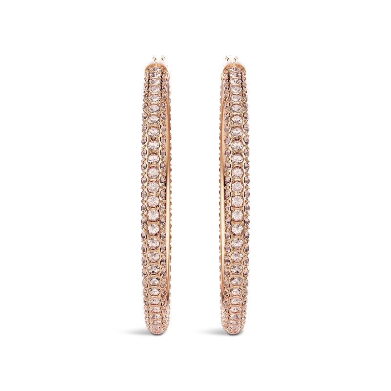 Stone Pe Hoop Earning Rose Gold