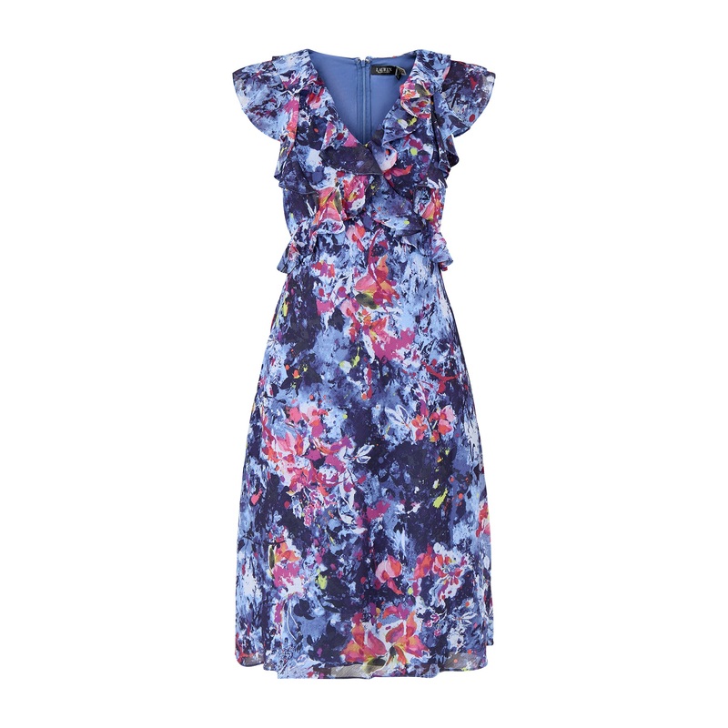 Taralee Short Sleeve Day Dress Blue Multi