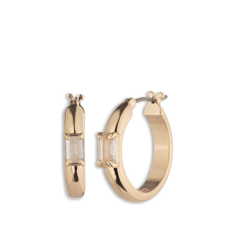 Baguette Hoop Earrings Gold