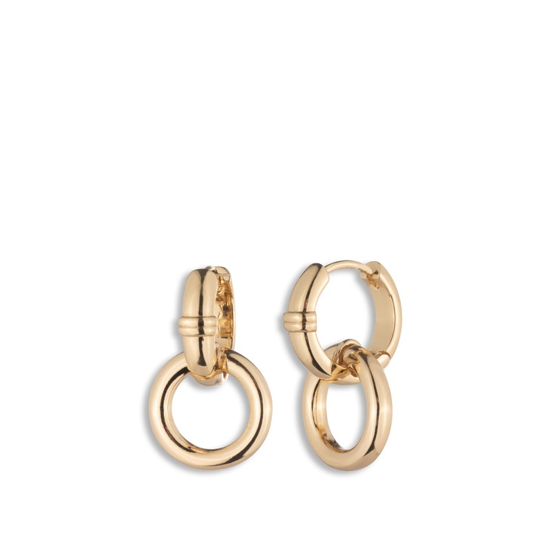 Circle Drop Hoop Earnings Gold