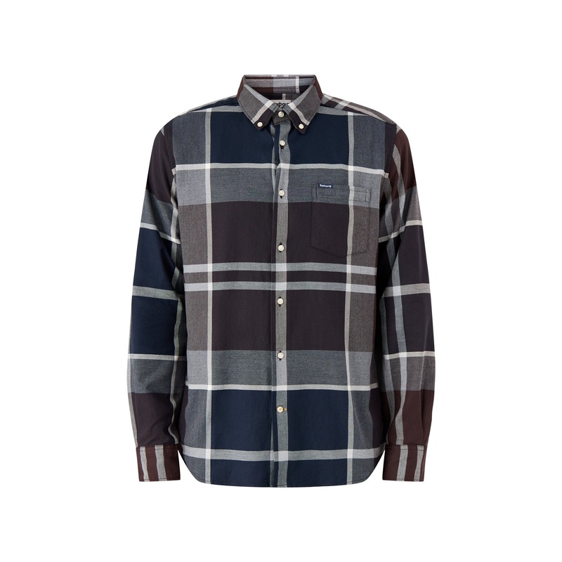 Dunoon Tailored Tartan Shirt Midnight Oak Tartan