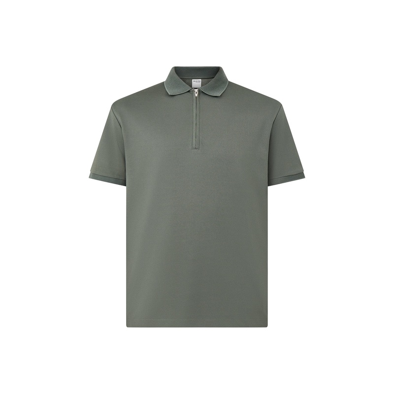 Fave Zip Short Sleeves Polo Agave Green