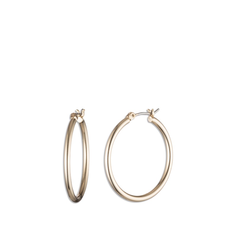 Medium Gold Tone Hoop Earrings