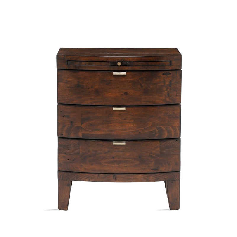 Navajos Reclaimed Wood 3 Drawer Wide Bedside Chest of Drawers