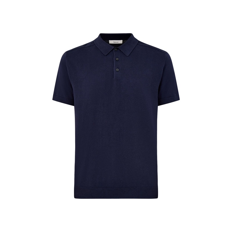 Short Sleeves Knitwear Polo Navy Blazer Melange