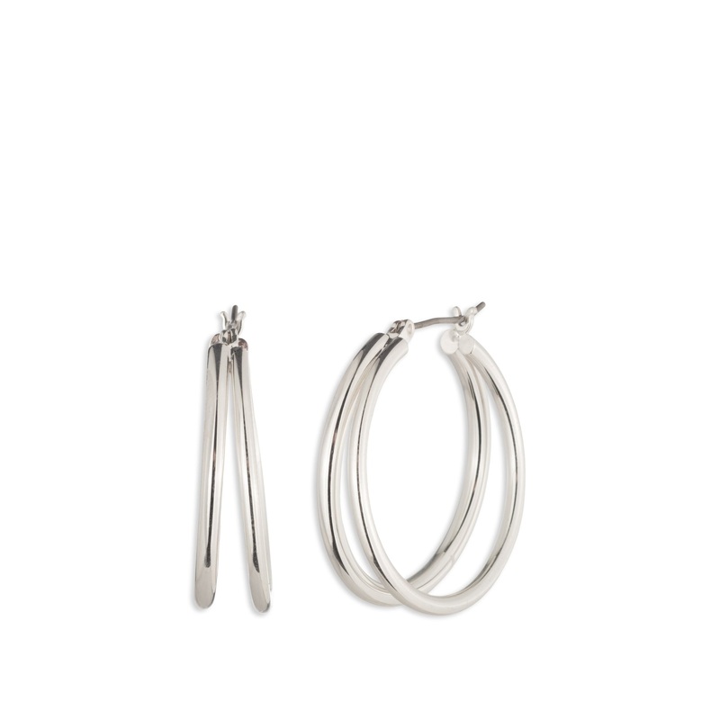 Split Hoop Earrings Silver
