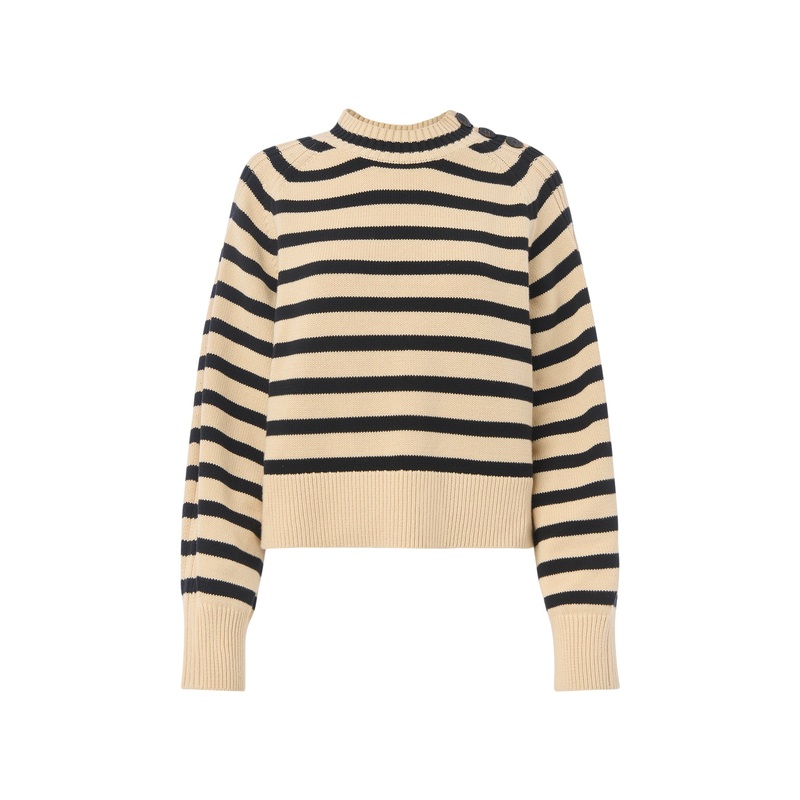 Stripe Detail Cotton Knit