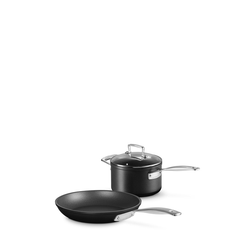 Toughened Non-Stick Lidded Saucepan And Frying Pan