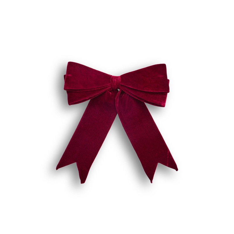 Velvet Wired Bow For Christmas Decoration 48cm Red