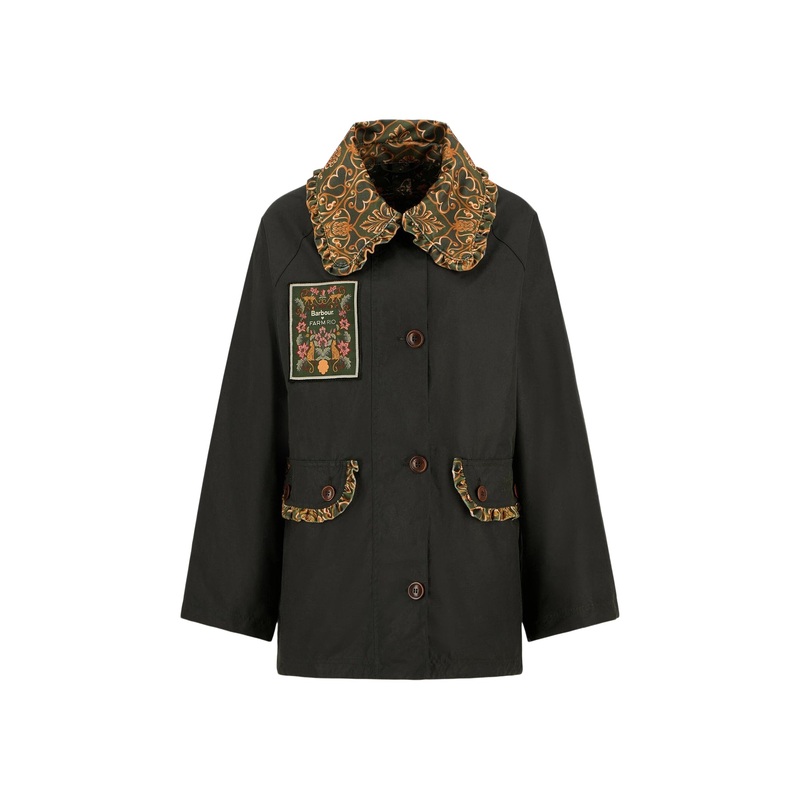 Womens Barbour X Farm Rio Maria-Clara Wax Jacket