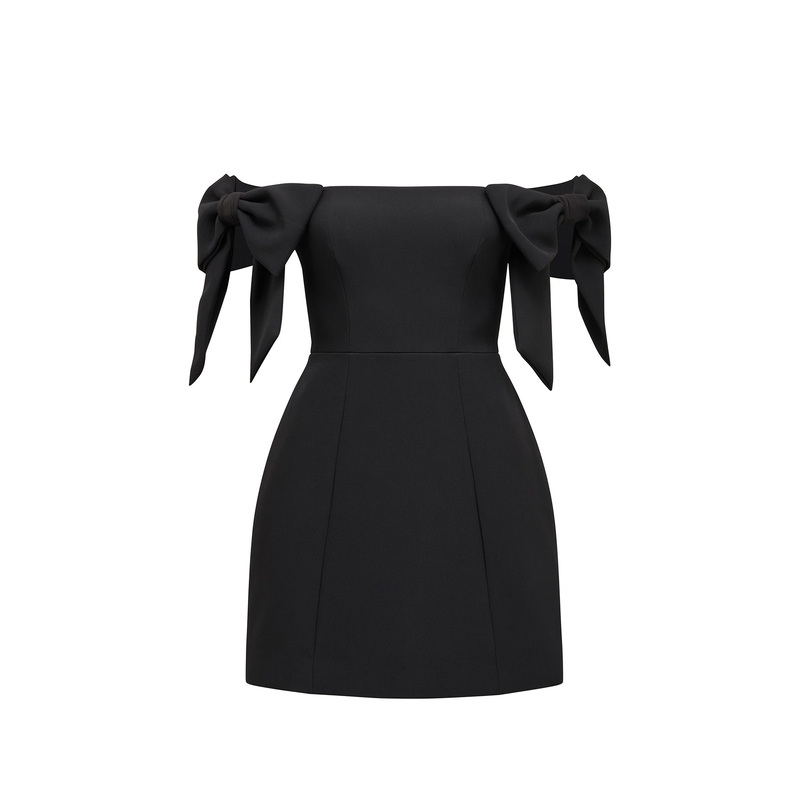 Adalyn Mini Bow Dress Black