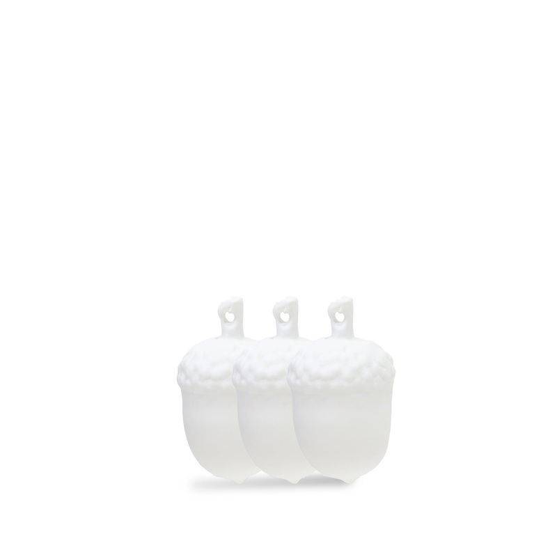 Airdrie Acorn Baubles Set of 3 White
