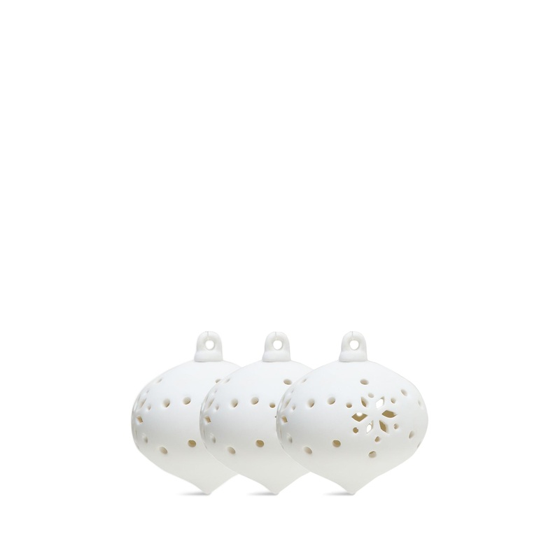 Airdrie Cutwork Baubles Set Of 3 White