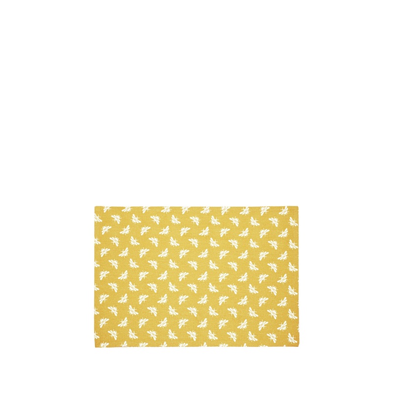 Bee Reversible Placemat Ochre Set Of 2