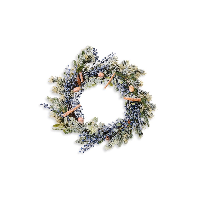 Berry Wreath Frosted Blue Berries Indoor
