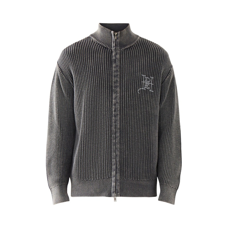 Mens Skull And Snake Zip Through Jumper Black