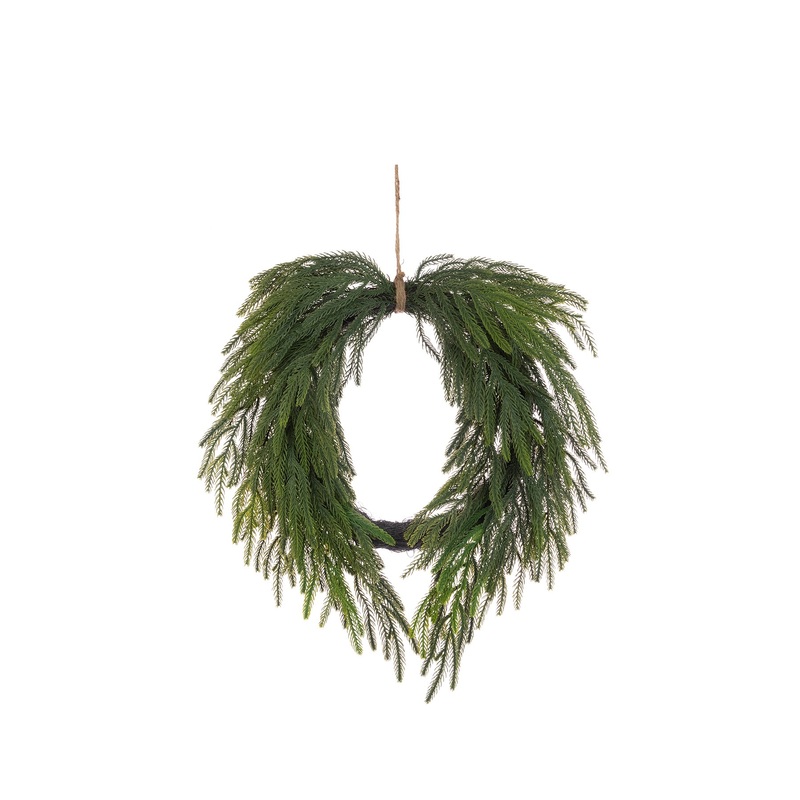 Waxed Pine Wreath Christmas Decoration 61cm