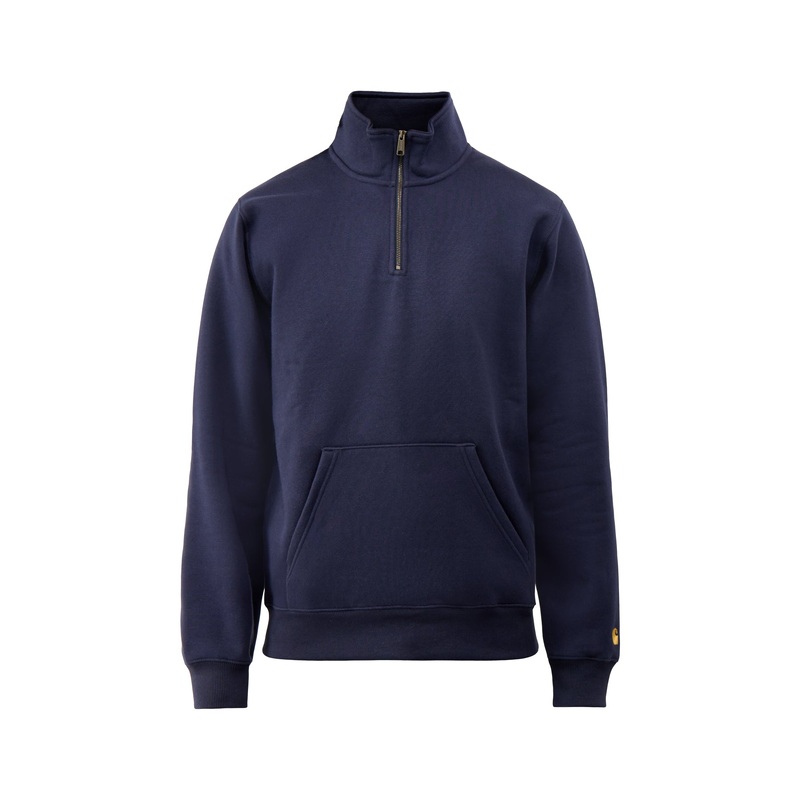 Chase Neck Zip Sweat Dark Navy Gold